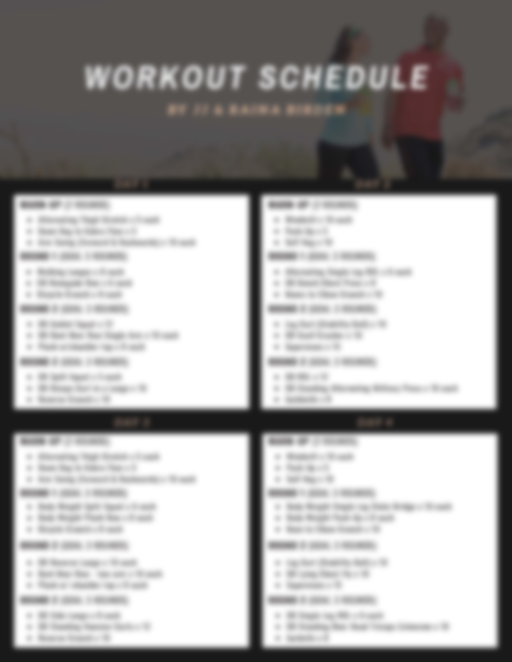 JJ Birden Workout Schedule